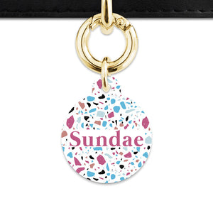 Bailey And Bone Pet Tag White Pastel Terrazzo Pet Tag