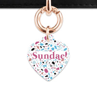 Bailey And Bone Pet Tag White Pastel Terrazzo Pet Tag