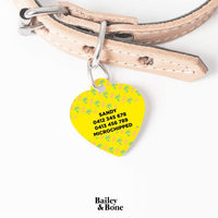 Bailey And Bone Pet Tag Yellow Beach Palms Pet Tag