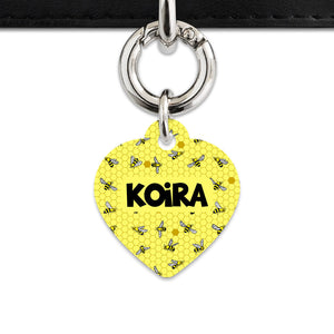 Bailey And Bone Pet Tag Yellow Bees Pet Tag