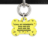 Bailey And Bone Pet Tag Yellow Bees Pet Tag