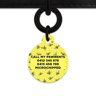 Bailey And Bone Pet Tag Yellow Bees Pet Tag