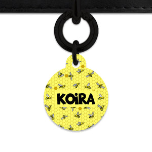 Bailey And Bone Pet Tag Yellow Bees Pet Tag