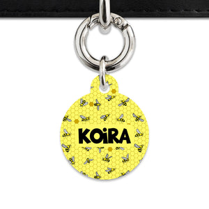 Bailey And Bone Pet Tag Yellow Bees Pet Tag
