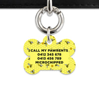 Bailey And Bone Pet Tag Yellow Bees Pet Tag