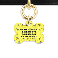 Bailey And Bone Pet Tag Yellow Bees Pet Tag