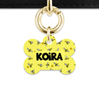Bailey And Bone Pet Tag Yellow Bees Pet Tag