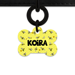 Bailey And Bone Pet Tag Yellow Bees Pet Tag