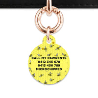 Bailey And Bone Pet Tag Yellow Bees Pet Tag