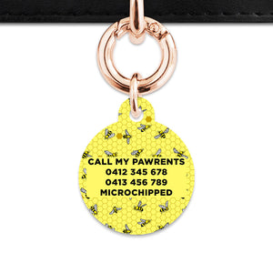 Bailey And Bone Pet Tag Yellow Bees Pet Tag