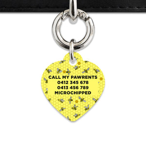 Bailey And Bone Pet Tag Yellow Bees Pet Tag
