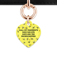Bailey And Bone Pet Tag Yellow Bees Pet Tag