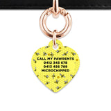 Bailey And Bone Pet Tag Yellow Bees Pet Tag