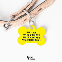 Bailey And Bone Pet Tag Yellow Smiley Face Pet Tag