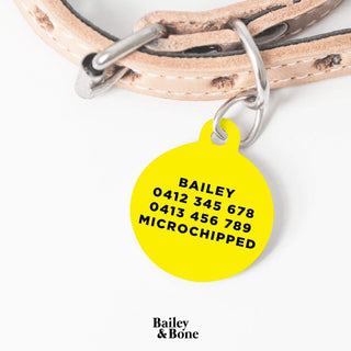 Bailey And Bone Pet Tag Yellow Smiley Face Pet Tag