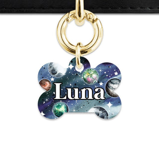 BaileyAndBone Pet ID Tags Bone / Gold Midnight Galaxy Pet Tag