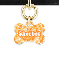 BaileyAndBone Pet ID Tags Bone / Gold Orange Tie Dye Pet Tag