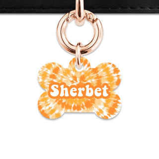 BaileyAndBone Pet ID Tags Bone / Rose Gold Orange Tie Dye Pet Tag