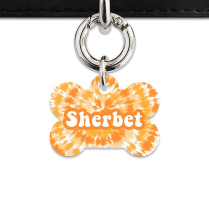 BaileyAndBone Pet ID Tags Bone / Silver Orange Tie Dye Pet Tag