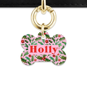 BaileyAndBone Pet ID Tags Christmas Holly Pet Tag