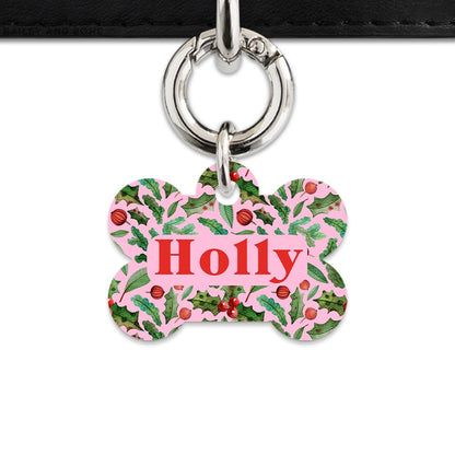 BaileyAndBone Pet ID Tags Christmas Holly Pet Tag