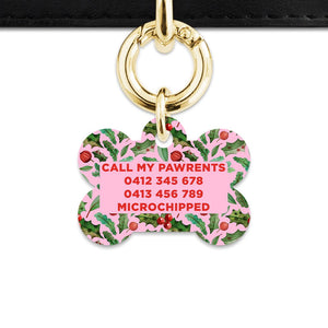 BaileyAndBone Pet ID Tags Christmas Holly Pet Tag