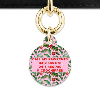 BaileyAndBone Pet ID Tags Christmas Holly Pet Tag