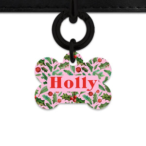 BaileyAndBone Pet ID Tags Christmas Holly Pet Tag