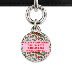 BaileyAndBone Pet ID Tags Christmas Holly Pet Tag