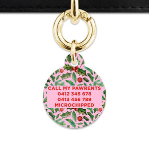 BaileyAndBone Pet ID Tags Christmas Holly Pet Tag