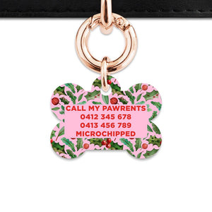 BaileyAndBone Pet ID Tags Christmas Holly Pet Tag