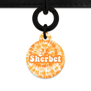 BaileyAndBone Pet ID Tags Circle / Black Orange Tie Dye Pet Tag