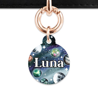 BaileyAndBone Pet ID Tags Circle / Rose Gold Midnight Galaxy Pet Tag