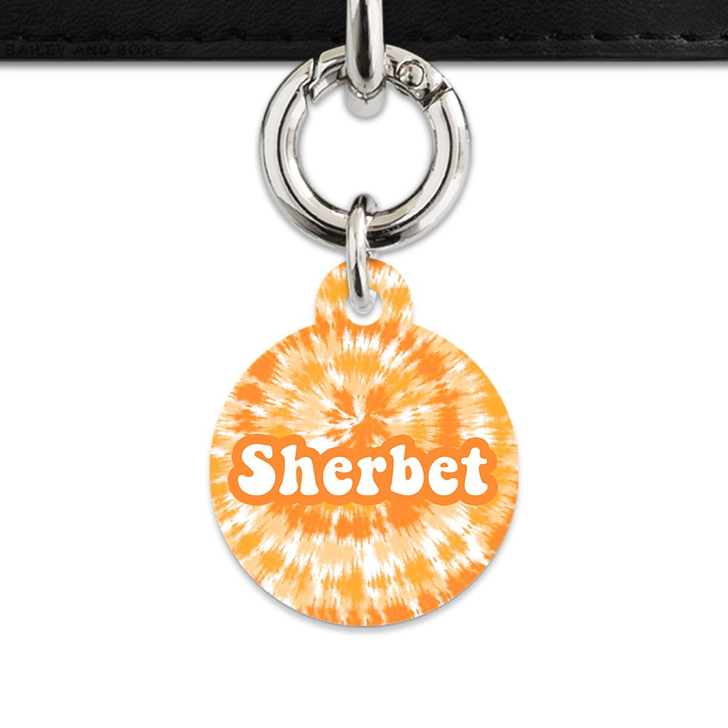 BaileyAndBone Pet ID Tags Circle / Silver Orange Tie Dye Pet Tag