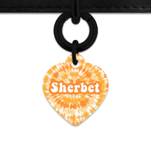 BaileyAndBone Pet ID Tags Heart / Black Orange Tie Dye Pet Tag
