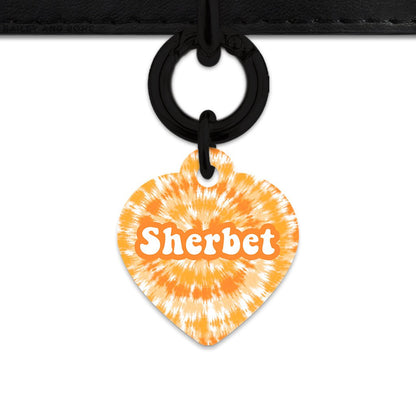BaileyAndBone Pet ID Tags Heart / Black Orange Tie Dye Pet Tag