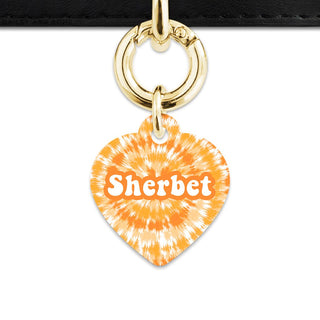 BaileyAndBone Pet ID Tags Heart / Gold Orange Tie Dye Pet Tag