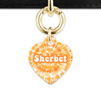 BaileyAndBone Pet ID Tags Heart / Gold Orange Tie Dye Pet Tag