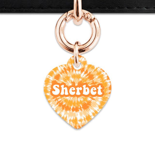 BaileyAndBone Pet ID Tags Heart / Rose Gold Orange Tie Dye Pet Tag