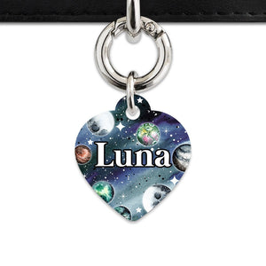 BaileyAndBone Pet ID Tags Heart / Silver Midnight Galaxy Pet Tag