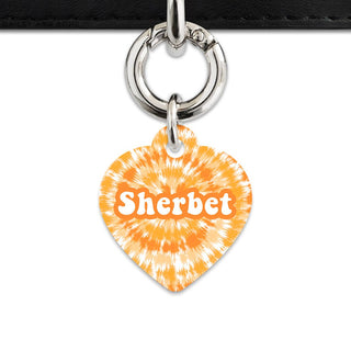 BaileyAndBone Pet ID Tags Heart / Silver Orange Tie Dye Pet Tag
