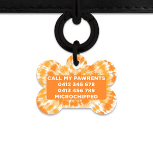 BaileyAndBone Pet ID Tags Orange Tie Dye Pet Tag