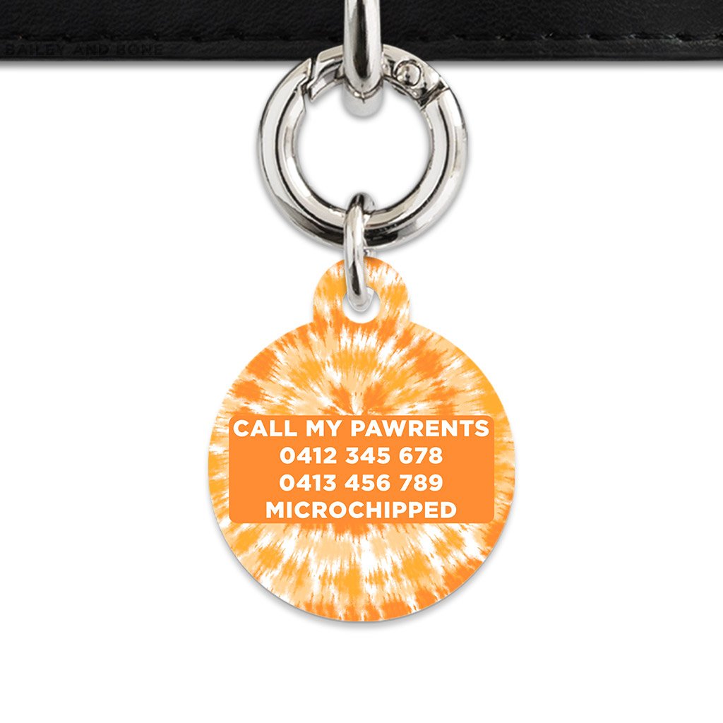 BaileyAndBone Pet ID Tags Orange Tie Dye Pet Tag