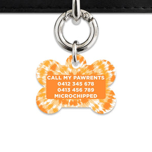 BaileyAndBone Pet ID Tags Orange Tie Dye Pet Tag