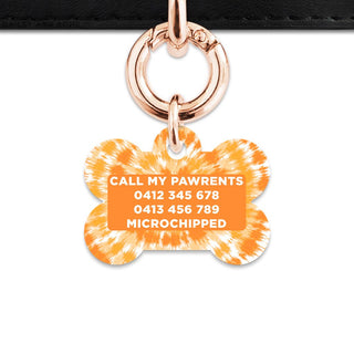 BaileyAndBone Pet ID Tags Orange Tie Dye Pet Tag
